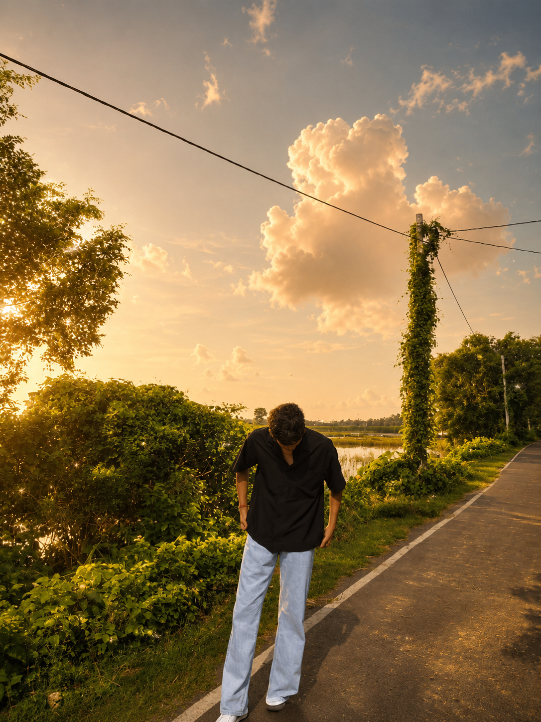 Golden Hour Sparkle Effect AI Photo Prompt